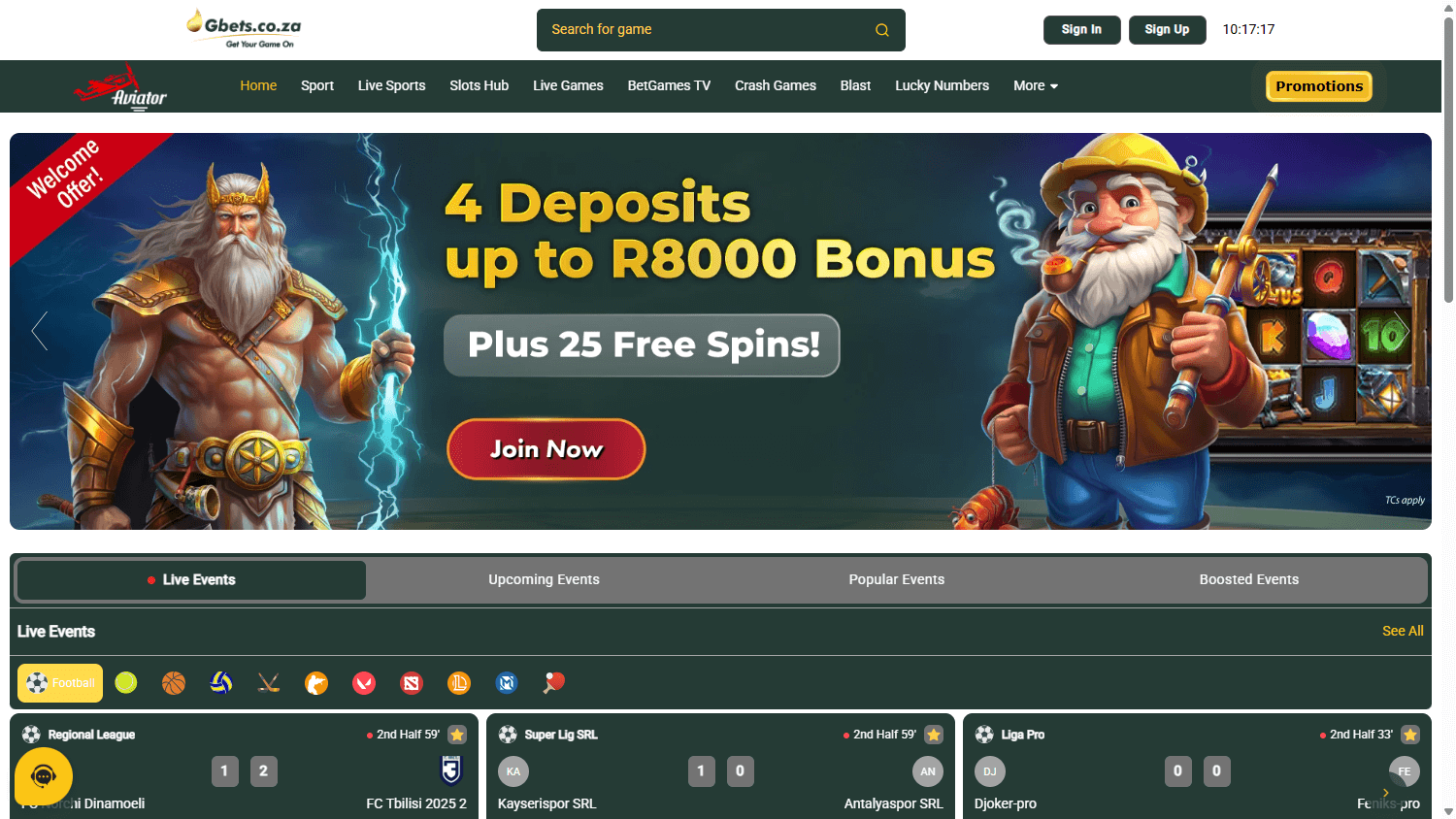 Gbets Casino Desktop screenshot